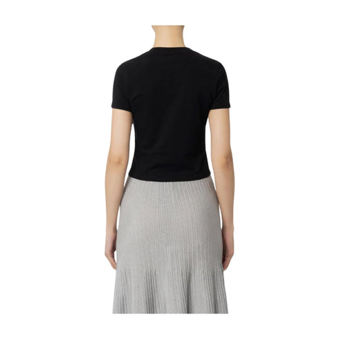 Elisabetta Franchi T-Shirt T-shirt Donna con accessorio piercing Nero - Francavilla Moda
